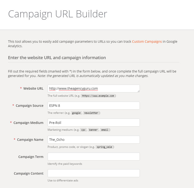 Google's Campaign URL Builder